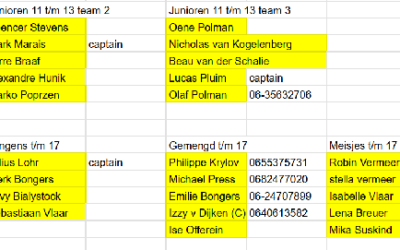 Indeling  teams Voorjaarscompetitie 2025